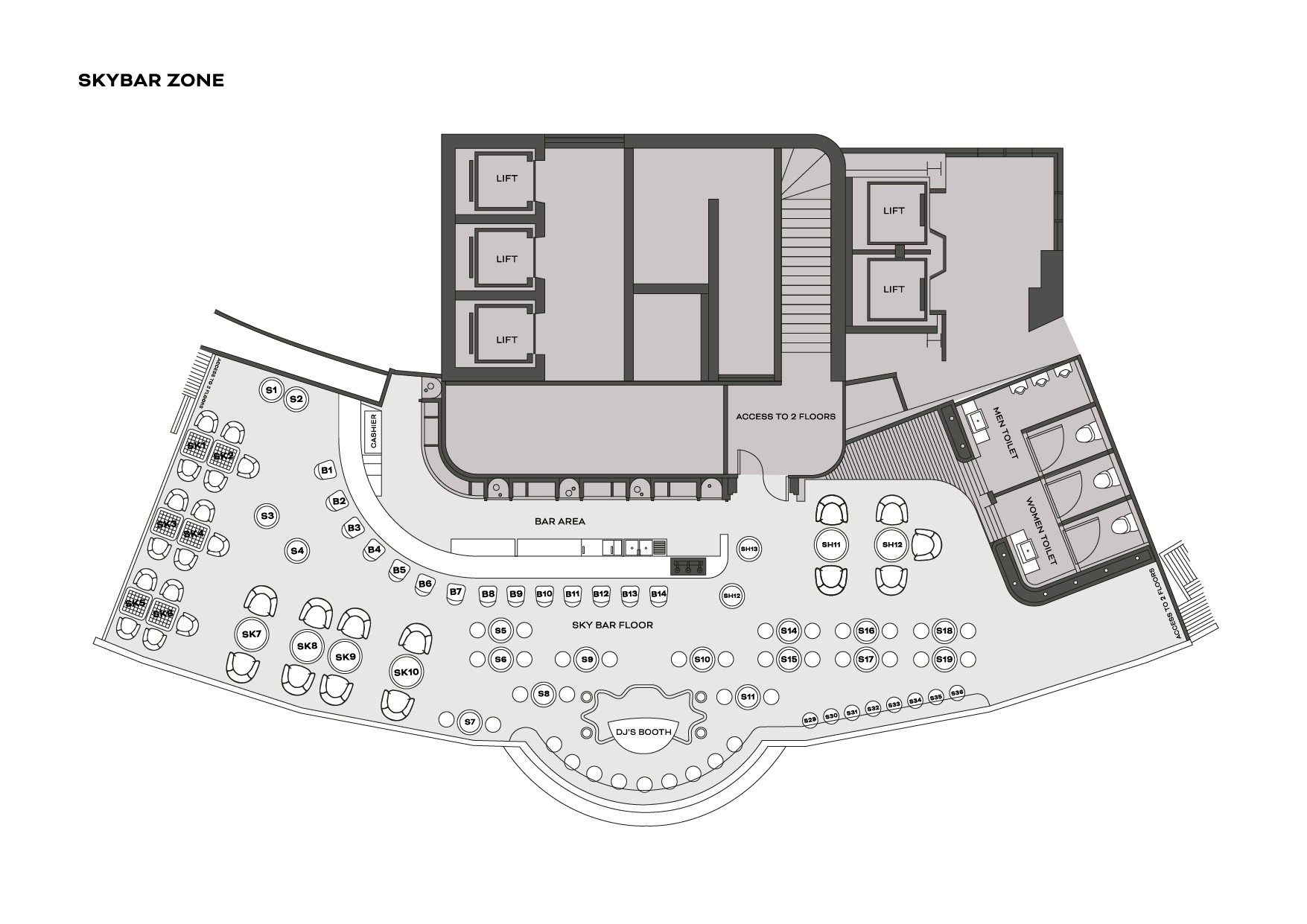 Skybar Zone Floor Plan